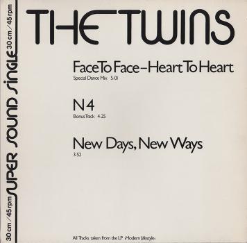 The Twins (12" Maxi Single) Face To Face - Heart To Heart