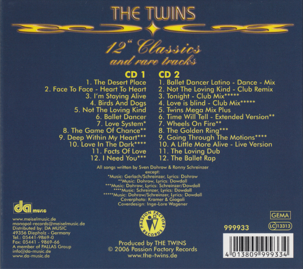 洋楽 The Twins CD Classic Remix Passion Factory Online Shop - The Twins (CD) 12